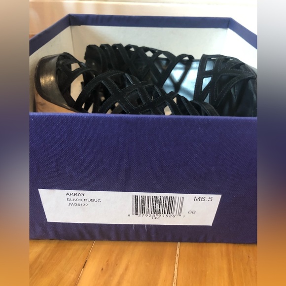 Stuart Weitzman Array Nubuc Black Platform Sandals Size 6.5 - Picture 2 of 7